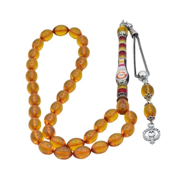 Nakkaş İmame Takım Logolu Ateş Kehribar Tesbih