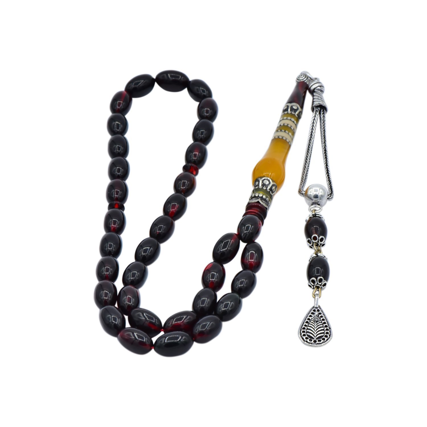 Nakkaş İmameli Ateş Kehribar Tesbih