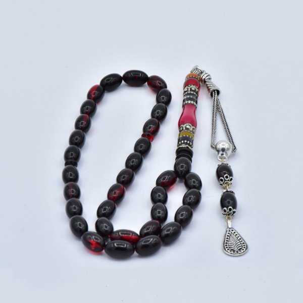 Nakkaş İmameli Ateş Kehribar Tesbih