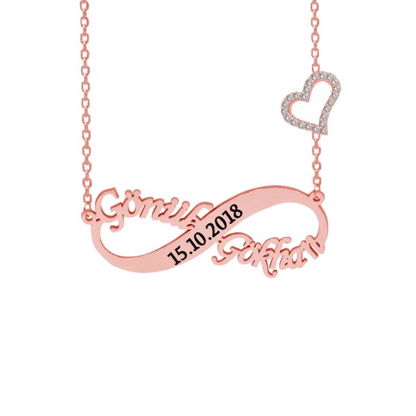 Gümüş Kalpli Sonsuzluk İsimli Kolye