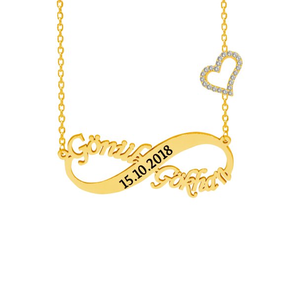 Gümüş Kalpli Sonsuzluk İsimli Kolye