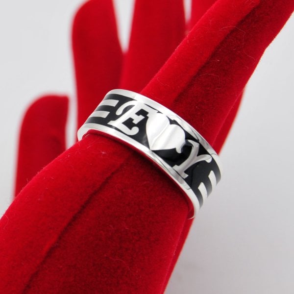 Gümüş Kişiye Özel Tasarım Mineli İsimli Yüzük