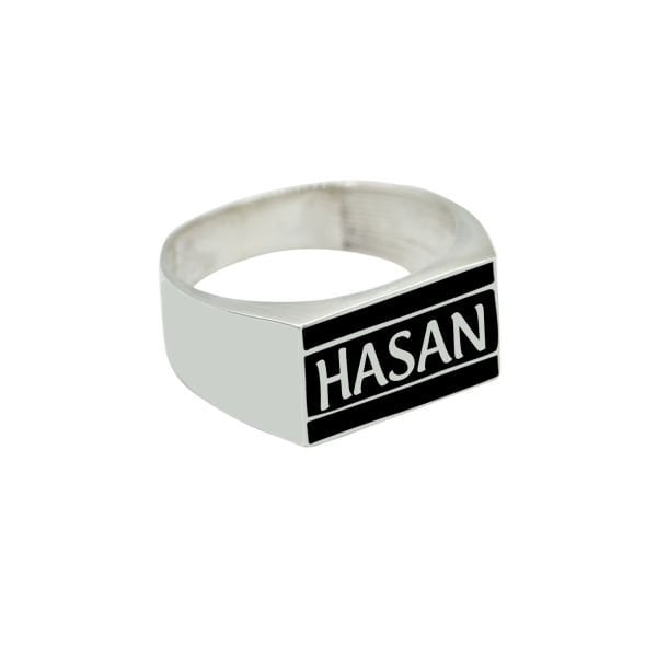Gümüş Kişiye Özel Tasarım Mineli İsimli Yüzük