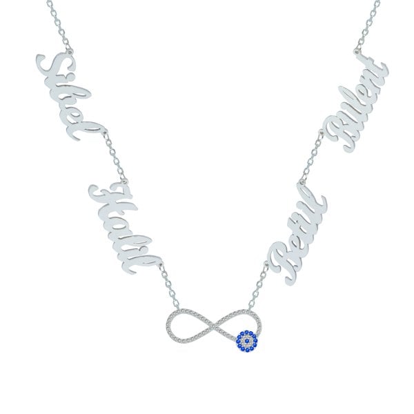 Gümüş Nazarlık Sonsuzluk 4 İsimli Kolye