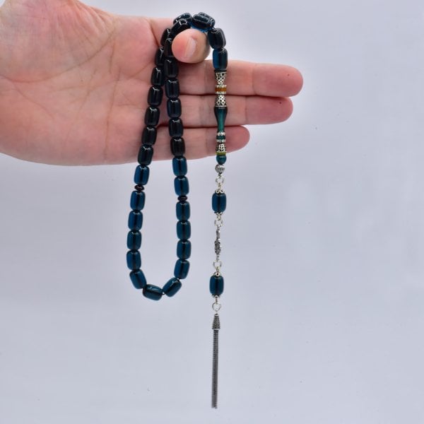 Nakkaş İmame İşlemeli Ateş Kehribar Tesbih