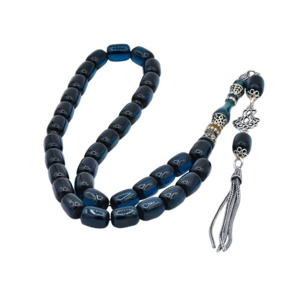 Nakkaş İmame İşlemeli Ateş Kehribar Tesbih