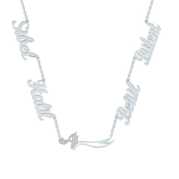 Gümüş Hz Ali Kılıçlı 4 İsimli Kolye