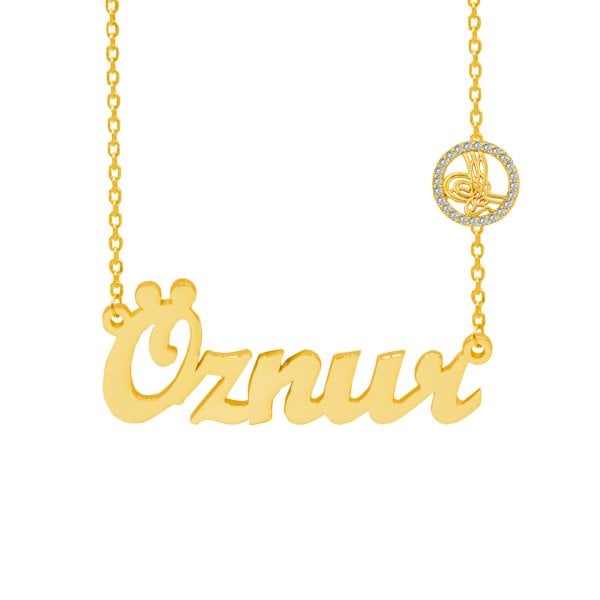 Gümüş Tuğralı İsimli Kolye