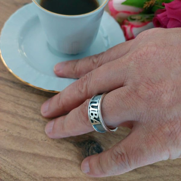 Gümüş Özel Tasarım Oyma İsimli Yüzük