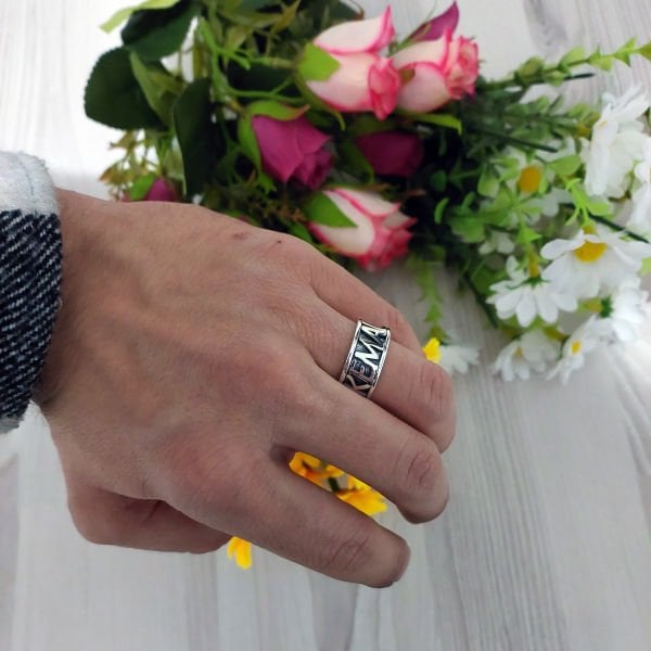 Gümüş Özel Tasarım Oyma İsimli Yüzük