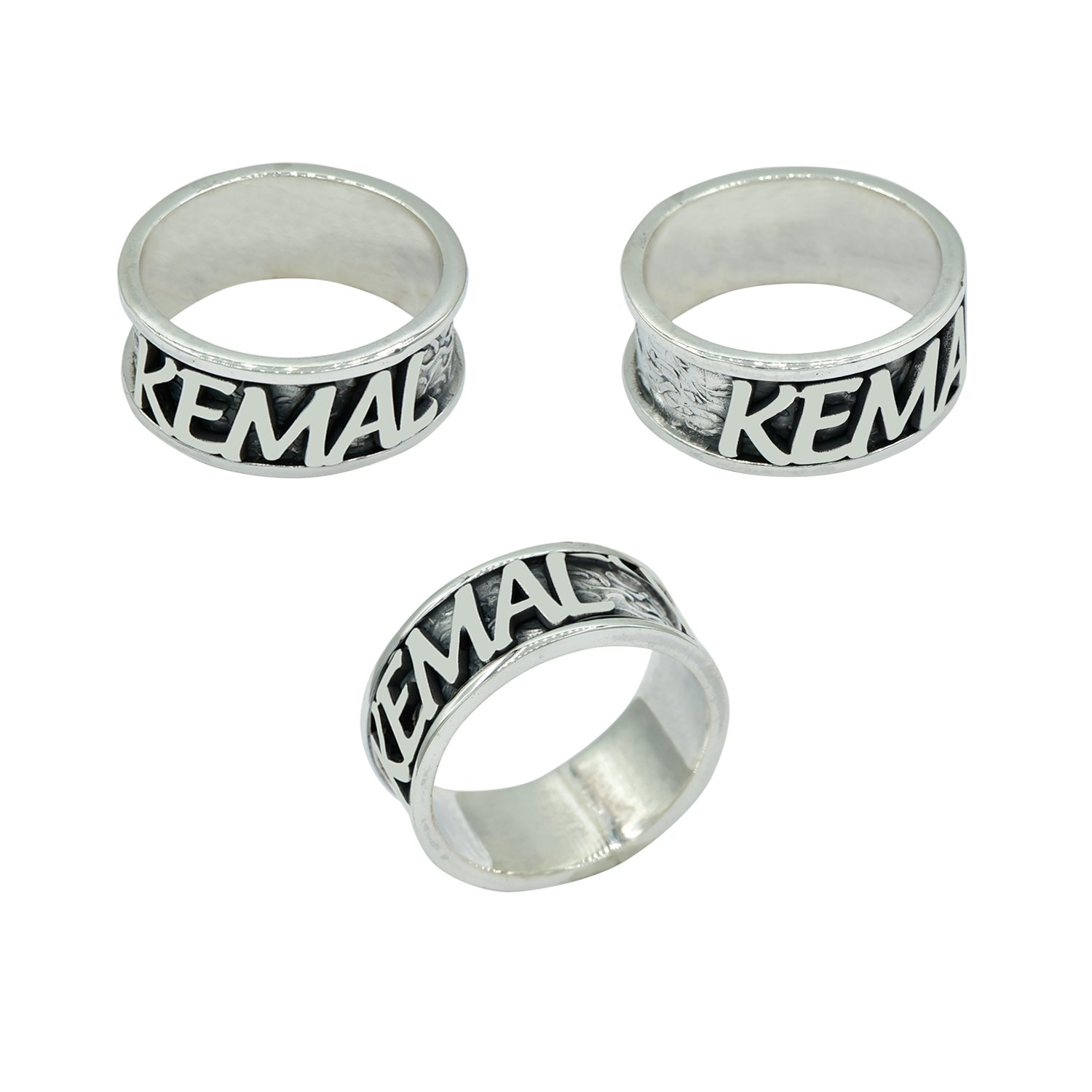 Gümüş Özel Tasarım Oyma İsimli Yüzük