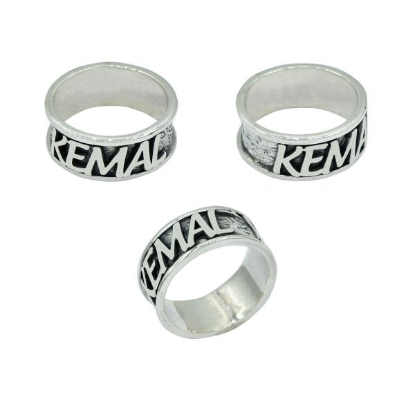 Gümüş Özel Tasarım Oyma İsimli Yüzük