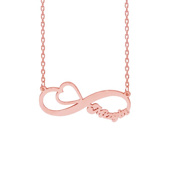 Gümüş Kalpli Sonsuzluk İsimli Kolye