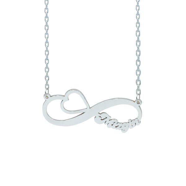 Gümüş Kalpli Sonsuzluk İsimli Kolye