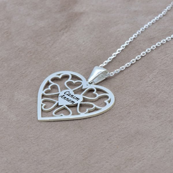 Gümüş Kişiye Özel Kalpli İsimli Kolye