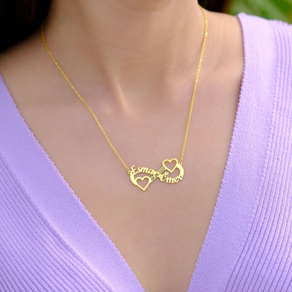 Gümüş Kalpli Tarihli Sonsuzluk İsimli Kolye