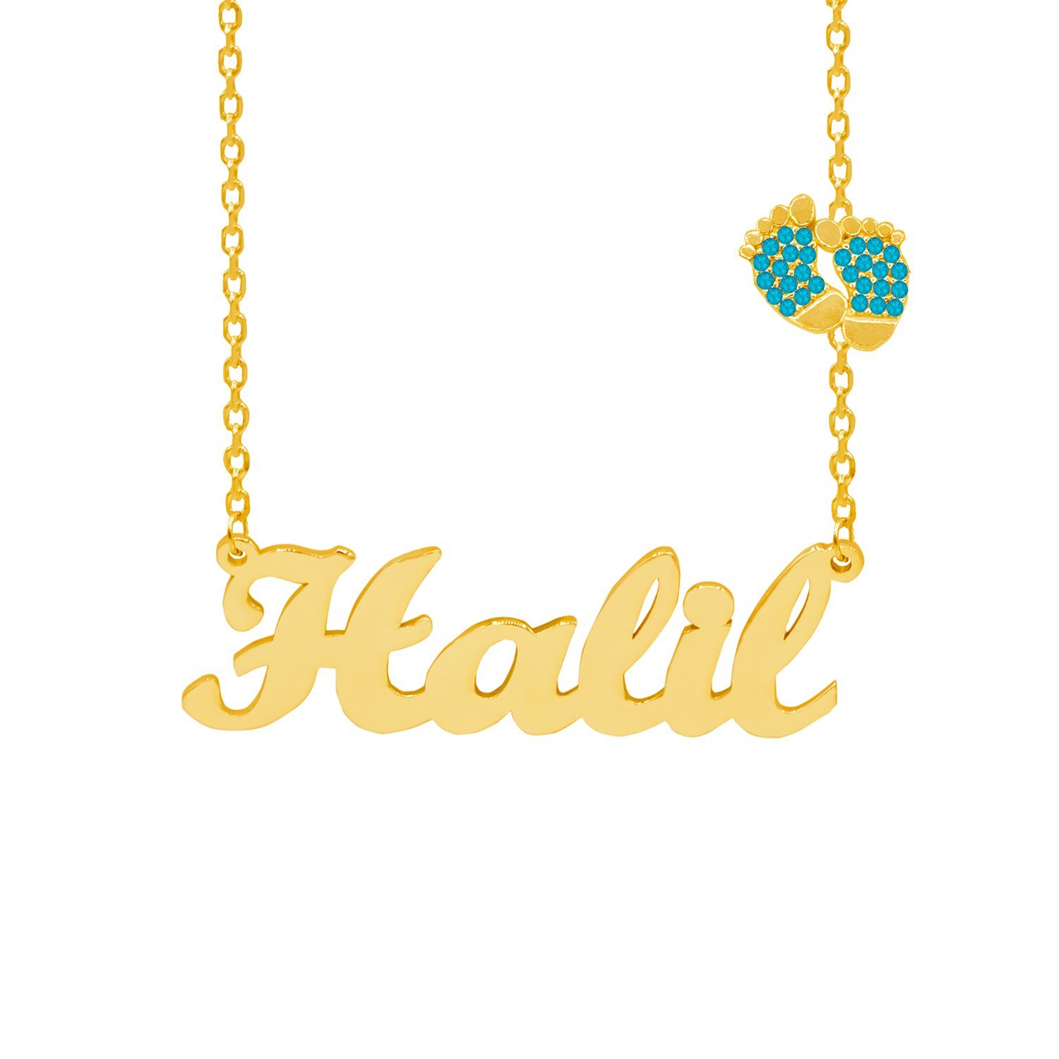 Gümüş Bebek Patikli İsimli Kolye