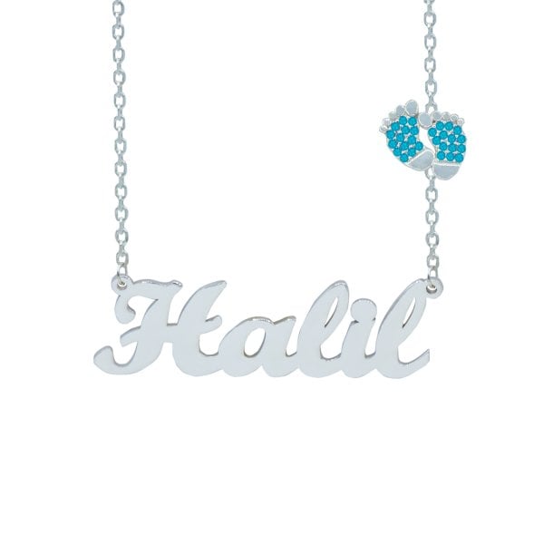 Gümüş Bebek Patikli İsimli Kolye