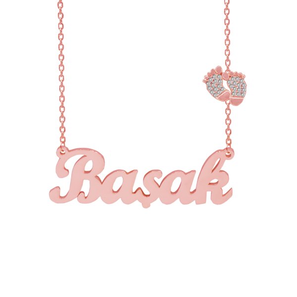 Gümüş Bebek Patikli İsimli Kolye