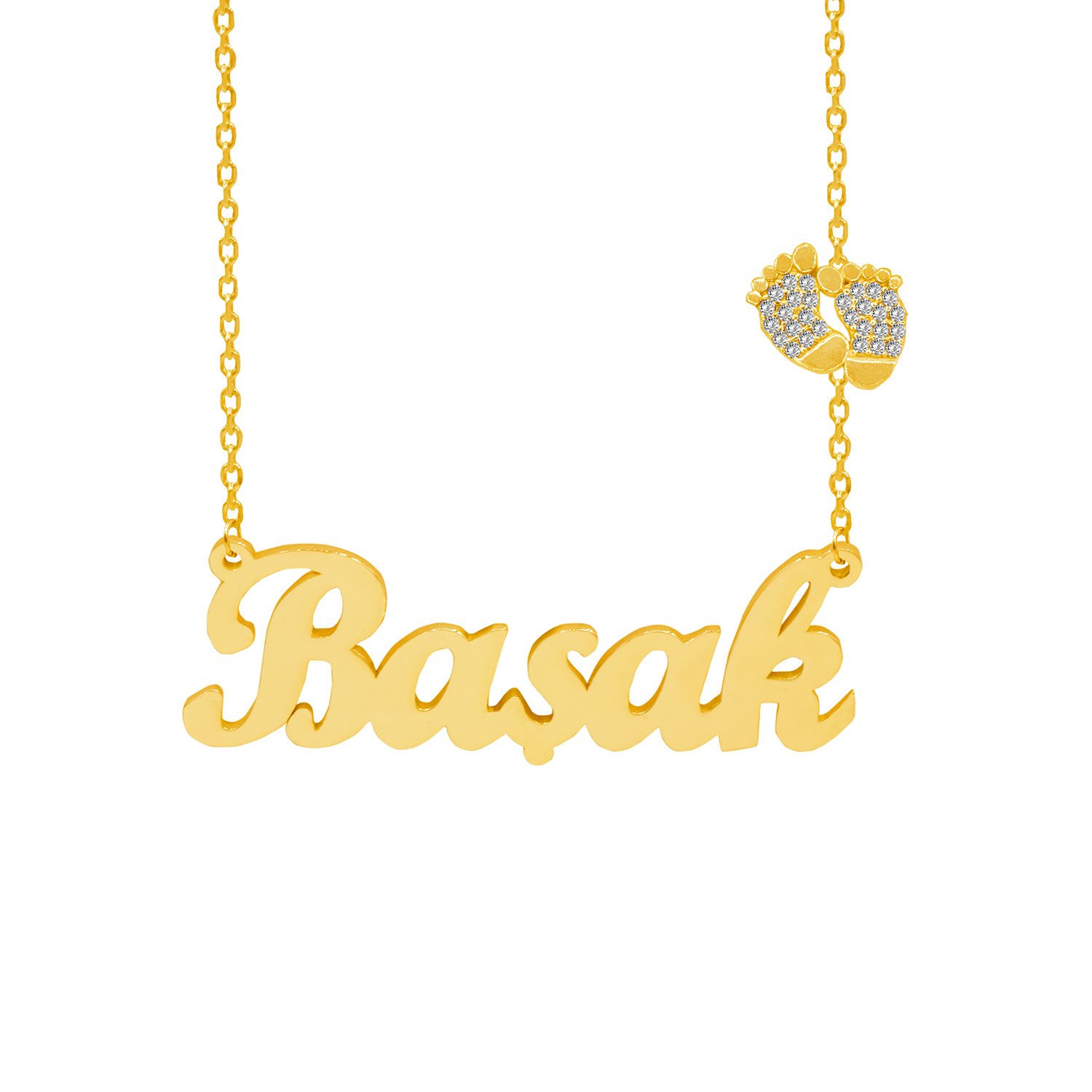 Gümüş Bebek Patikli İsimli Kolye