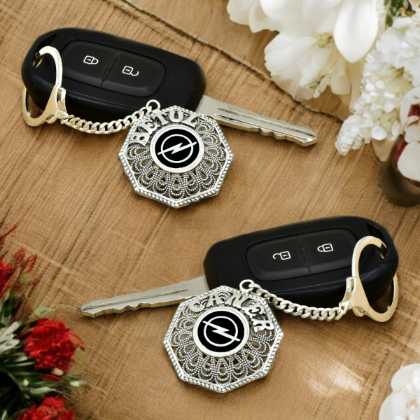 Gümüş Opel Armalı Telkari İsimli Anahtarlık