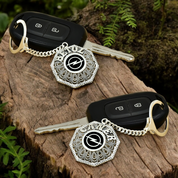 Gümüş Opel Armalı Telkari İsimli Anahtarlık