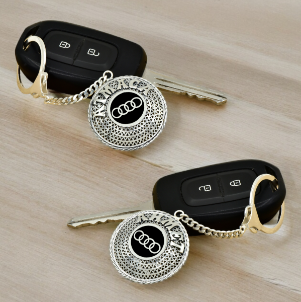 Gümüş Audi Armalı Telkari İsimli Anahtarlık