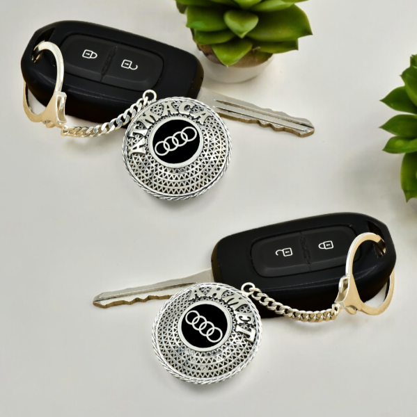 Gümüş Audi Armalı Telkari İsimli Anahtarlık