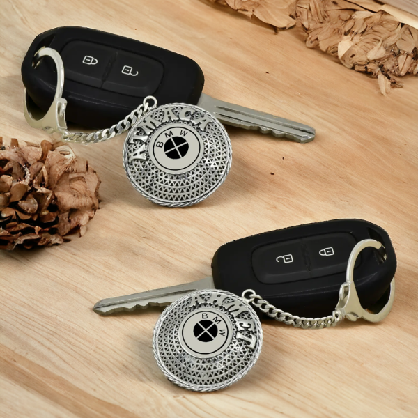 Gümüş BMW Armalı Telkari İsimli Anahtarlık