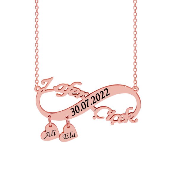 Gümüş Kalp Sallantı Sonsuzluk İsimli Kolye