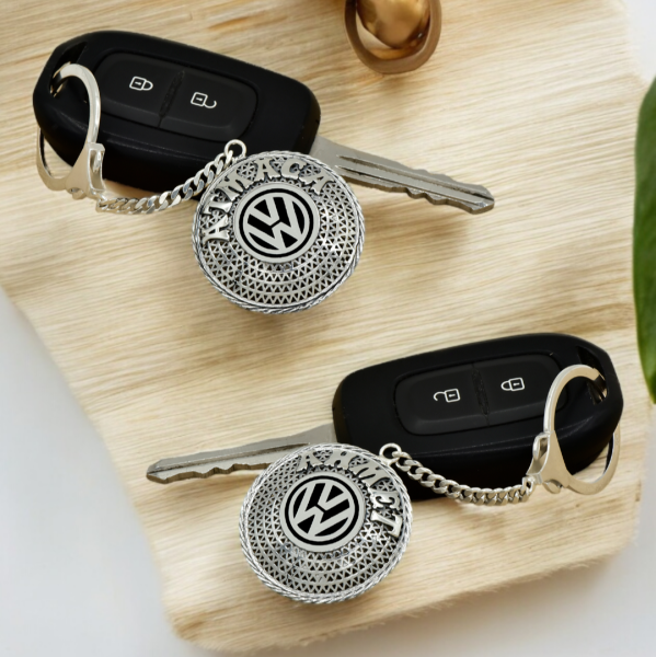 Gümüş Volkswagen Logolu Telkari İsimli Anahtarlık