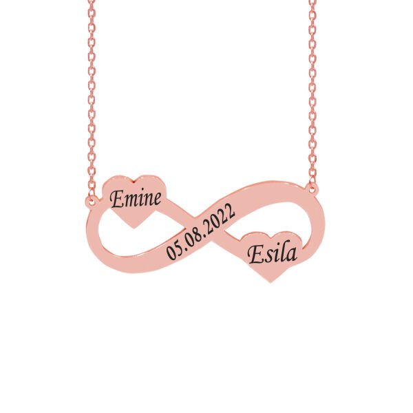 Gümüş Kalpli Sonsuzluk İsimli Kolye