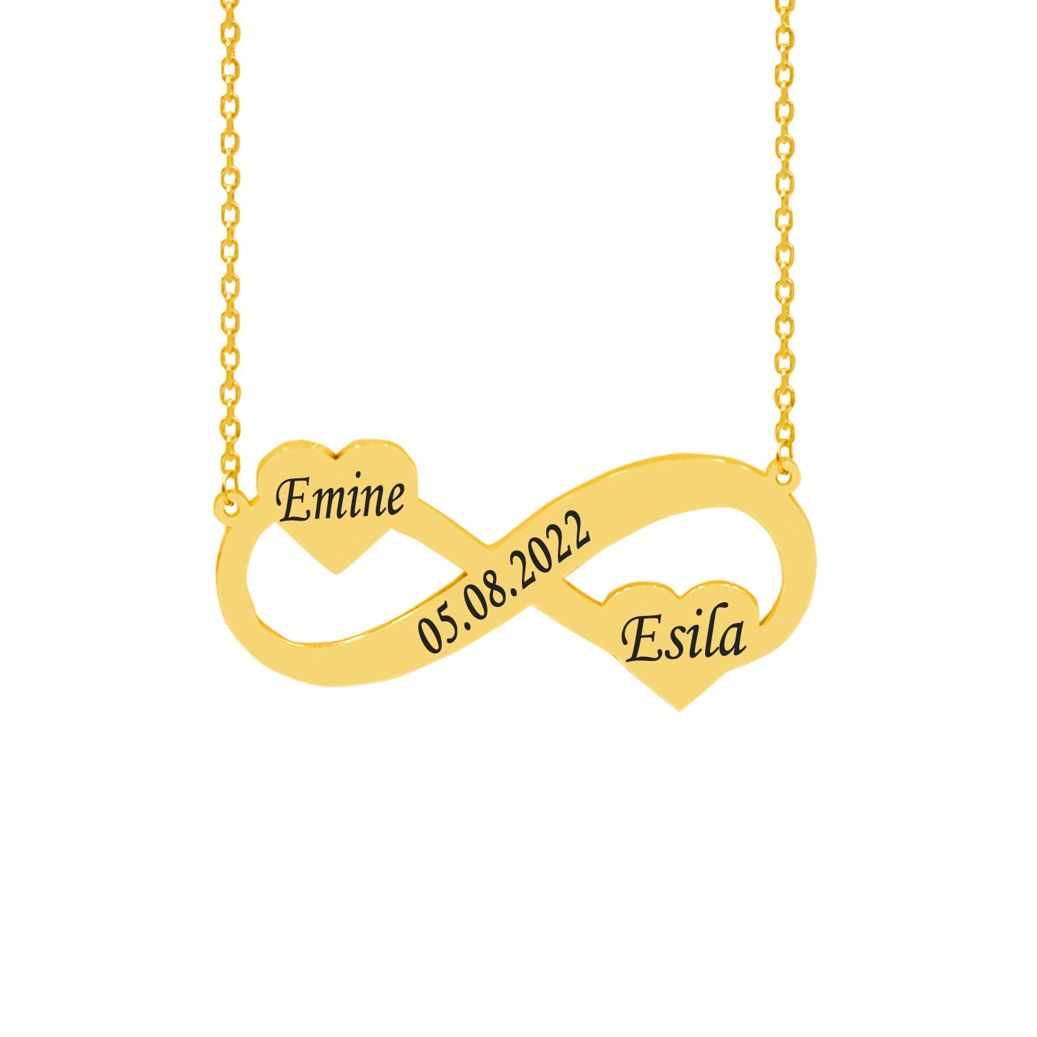 Gümüş Kalpli Sonsuzluk İsimli Kolye