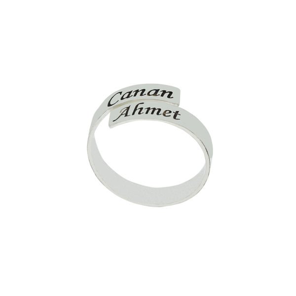 Gümüş Kişiye Özel Tasarım 2 İsimli Yüzük