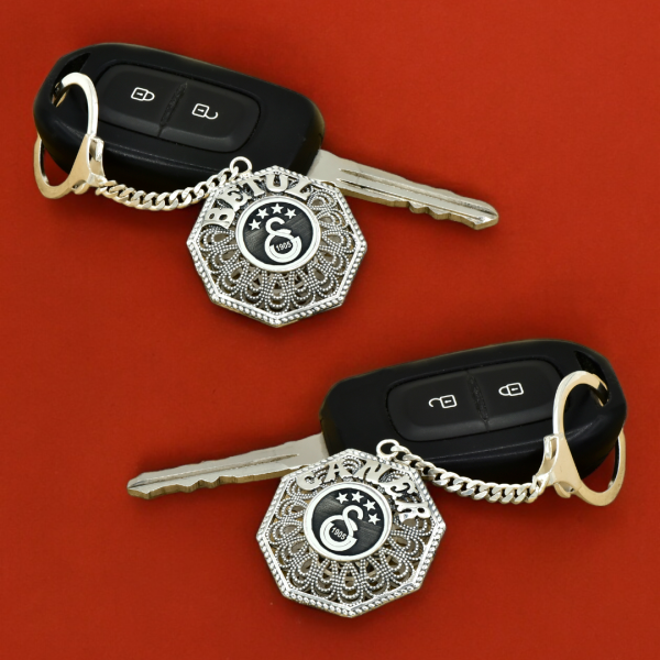 Gümüş Galatasaray Logolu Telkari İsimli Anahtarlık