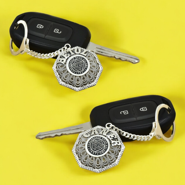 Gümüş Fenerbahçe Logolu Telkari İsimli Anahtarlık