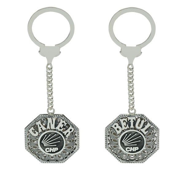 Gümüş CHP Logolu Telkari İsimli Anahtarlık