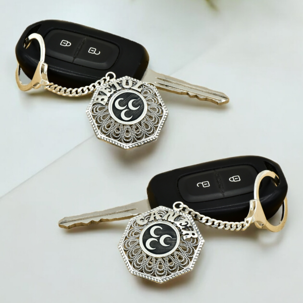 Gümüş Üç Hilal Telkari İsimli Anahtarlık