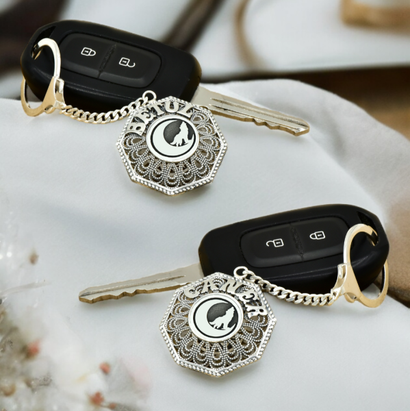 Gümüş Hilal Bozkurt Logolu Telkari İsimli Anahtarlık