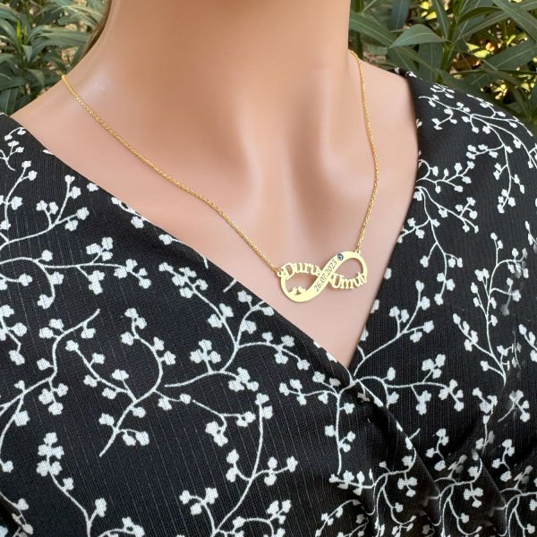 Gümüş Nazarlı Kuşlu Sonsuzluk İsimli Kolye