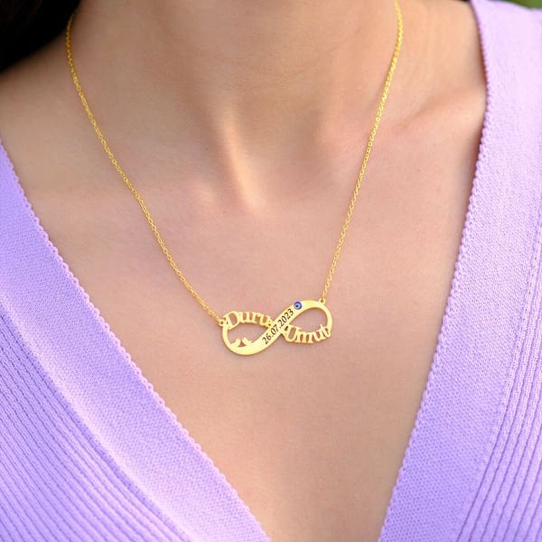 Gümüş Nazarlı Kuşlu Sonsuzluk İsimli Kolye