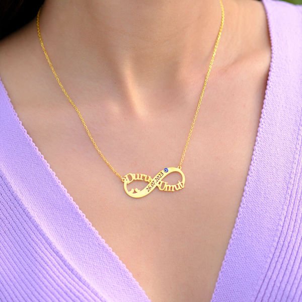 Gümüş Nazarlı Kuşlu Sonsuzluk İsimli Kolye