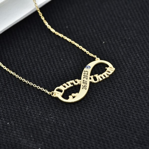 Gümüş Nazarlı Kuşlu Sonsuzluk İsimli Kolye