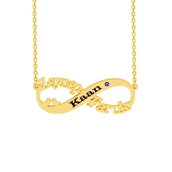 Gümüş Nazarlı Kuşlu Sonsuzluk İsimli Kolye
