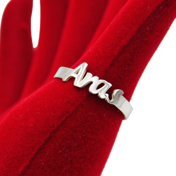 Gümüş Özel Tasarım İsimli Tel Yüzük