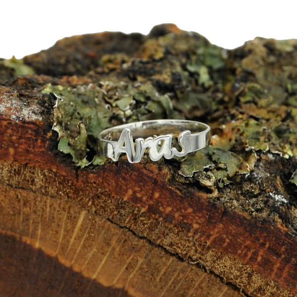 Gümüş Özel Tasarım İsimli Tel Yüzük