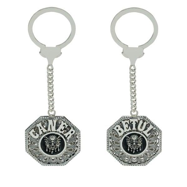 Gümüş Osmanlı Devlet Armalı Telkari İsimli Anahtarlık