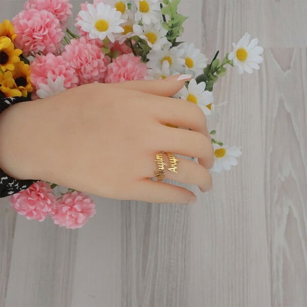 Gümüş Özel Tasarım 2 İsimli Tel Yüzük