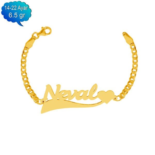 14, 22 Ayar Altın Bayan İsimli Bileklik