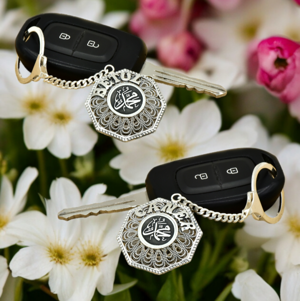 Gümüş Arapça Yazılı Telkari İsimli Anahtarlık